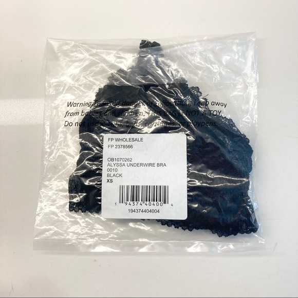 NWT! FREE PEOPLE Alyssa Underwire Bra Black XS S - Picture 6 of 9